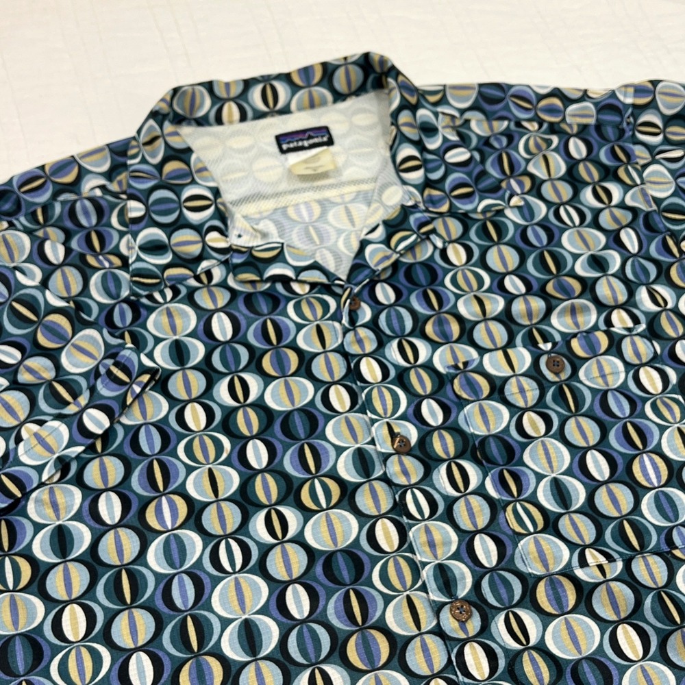 Vintage Patagonia Rhythm Inyo Atomic Camp Shirt Loop Collar Size XL Pataloha 90s